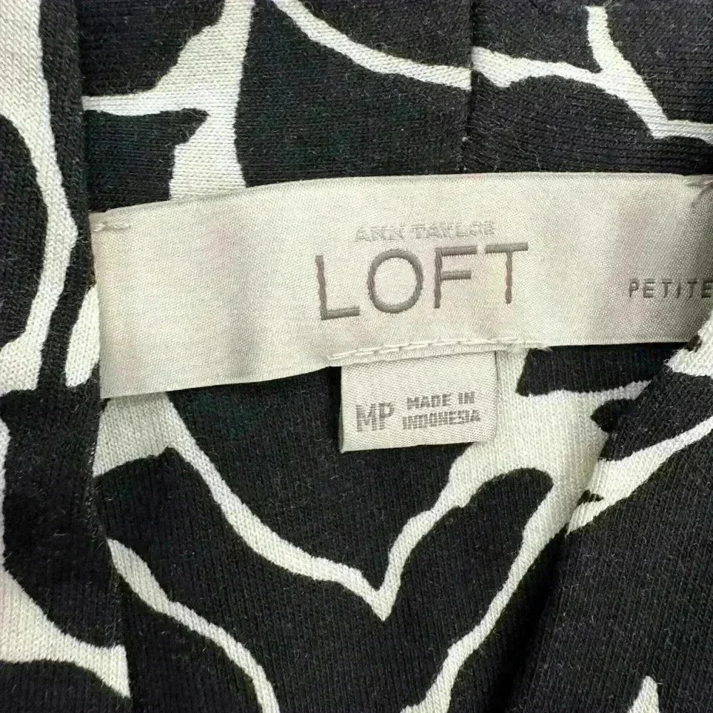 Loft Sleeveless Dress Black and White Knit Size Medium Petite - Picture 5 of 5